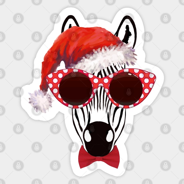 Zebra face christmas humor sweater Sticker by Collagedream